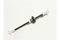 WPL metal front axle assembly with a center bevel gear and plastic ends on a white background.