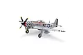 E-Flite P-51D Mustang Big Beautiful Doll RC fighter plane shown in a studio setting against a white background.