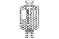 Black and white line art diagram showing top-down view of an MJX RC chassis featuring an internal honeycomb reinforcement structure.