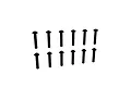 Twelve black button head screws arranged in two parallel rows on a plain white background.