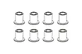 A technical diagram showing a set of 8 flanged bushings arranged in two rows of four against a white background.