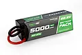 On-It RC 22.2v 5000mAh 100C 6S hard case LiPo battery with black and red looped wires against a white background.
