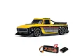 ARRMA Infraction 3S yellow RC truck with black wheels, plus a Spektrum 3S LiPo battery and smart charger.