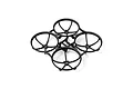 Black BetaFPV Meteor75 Pro II drone frame showing four integrated propeller ducts and a central mounting structure.