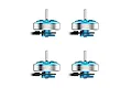 Four blue and silver BetaFPV Freestyle 1102 21000kV brushless motors arranged in a 2x2 grid on a plain white background.