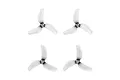 Four clear grey 3-blade propellers arranged in a square grid against a white background.
