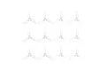 Twelve white three-blade drone propellers arranged in three rows of four against a clean white background.