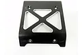 Rovan black aluminium roof plate viewed from above against a white background, featuring cut-out sections and mounting holes.
