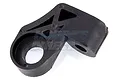 A black plastic Rovan engine mount spare part for RC vehicles, shown from an angled top-down perspective against a white background.