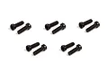 Ten black metal cap head screws arranged in five pairs on a white background.