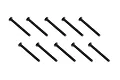 A set of ten black metal button head screws arranged in two rows of five against a white background.
