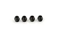 Four small black metal suspension balls for ARRMA RC vehicles arranged in a row against a white background.