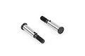 Two ARRMA front axle shafts for RC vehicles, featuring a silver cylindrical body and black threaded ends.
