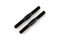 Two black metal turnbuckles for RC vehicles, shown against a plain white background.