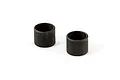 Two small black cylindrical spacers for RC vehicles, shown against a plain white background.