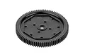 ARRMA 87T spur gear for RC vehicles, featuring a black plastic design with a central mounting hole and multiple screw holes.