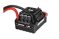 ARRMA BLX 200A brushless electronic speed controller with cooling fan and thick power wires on a white background.