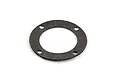 A single black circular differential gasket with four mounting holes, isolated on a white background.
