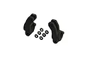 A pair of black ARRMA rear hub carriers for RC cars, shown with six small black washers on a white background.