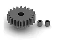 ARRMA 20T 1Mod steel pinion gear with two grub screws on a white background.