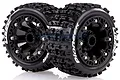 Two Louise 2.2 inch ST-Pioneer RC truck wheels with black spoke rims and aggressive tread patterns, shown against a white background.