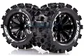 Louise 2.8" MT-Mcross Tyres on Black Spoke Rims - Glued Truck Wheels w/ Foam 2Pcs L-T3274BH