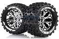 Louise 2.8" MT-Uphill Tyres on Chrome Spoke Rims - Glued Truck Wheels w/ Foam 2Pcs L-T3204CH