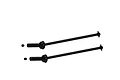 Two black ARRMA universal CVD drive shafts with small end caps, shown against a plain white background.