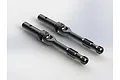 Two black metal ARRMA universal CVD drive shafts for RC vehicles shown against a plain white background.