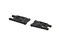 A pair of black ARRMA rear lower suspension arms for RC vehicles, shown from an angled top-down perspective against a white background.