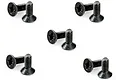 Five pairs of black metal countersunk screws arranged on a white background.