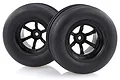 HSP 2.3" Viper Front Ribbed Tyres on Black 6 Spoke Rims - Wheels 2Pcs 60306