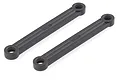 Two black plastic steering linkage rods for RC cars, each marked with 58.5, isolated on a white background.