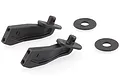 HSP Mongoose RC wing mount set including two black plastic wing mounts and two matching circular washers on a white background.
