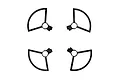 A set of four black DJI Spark propeller guards arranged in a grid pattern against a white background.