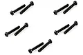 Ten black metal button head screws arranged in five pairs on a white background.