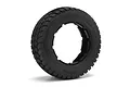A single HPI Racing Desert Buster radial tyre for Baja 5T/5SC RC cars, shown in a studio setting against a white background.