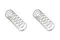Two silver-coloured metal coil springs for RC car shocks, shown side-by-side on a white background.