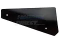 A black, flat, trapezoidal-shaped RC body panel with two mounting holes, isolated on a white background.