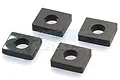 Four square black metal differential cross pin holders for Rovan 5IVE-T RC vehicles, arranged on a white background.