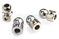 Four silver-coloured metal ball studs for RC sway bars, arranged on a white background.