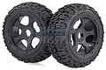 Rovan 4.7/5.5" Baja 5B Front Excavator Tyres on Black Rims - Beadlocked Wheels 2Pcs 95192