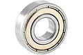 A single metal shielded ball bearing shown in a studio product shot against a white background.
