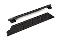 Two black plastic Traxxas X-Maxx chassis nerf bars shown from different angles against a white background.