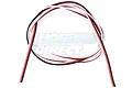A coiled length of three-conductor servo wire with black, red, and white insulation against a white background.