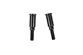 Two black metal front wheel axles for Xinlehong Challenger 9115 RC car, shown against a plain white background.