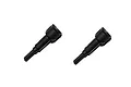 Two black metal rear wheel axles for Xinlehong 9115 RC car, shown against a plain white background.