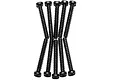 Ten black metal coarse thread binder head screws arranged in two rows of five against a white background.