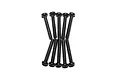 A set of ten black metal coarse thread binder head screws arranged in two rows of five on a white background.
