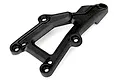 A black molded plastic front chassis brace for a Traxxas 4-Tec 2.0 RC car, shown from an angled top-down perspective against a white background.
